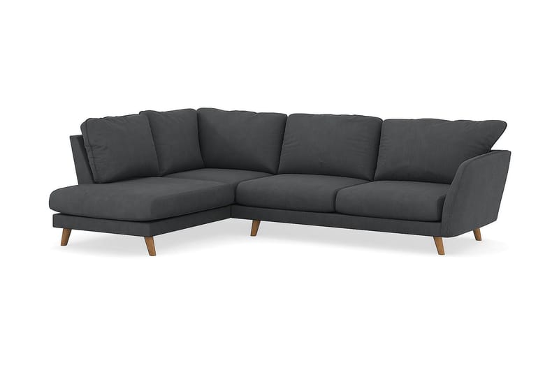Trend Lyx 4-personers Venstrevendt L-formet Chaiselongsofa i Manchester - Mørkegrå - Møbler - Sofaer - Sofa med chaiselong - 4 personers sofa med chaiselong