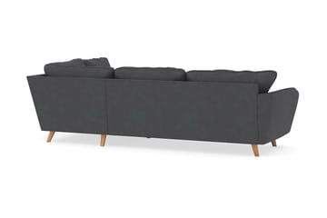 Trend Lyx 4-personers Højrevendt L-formet Chaiselongsofa i Manchester - Mørkegrå - Møbler - Sofaer - Sofa med chaiselong