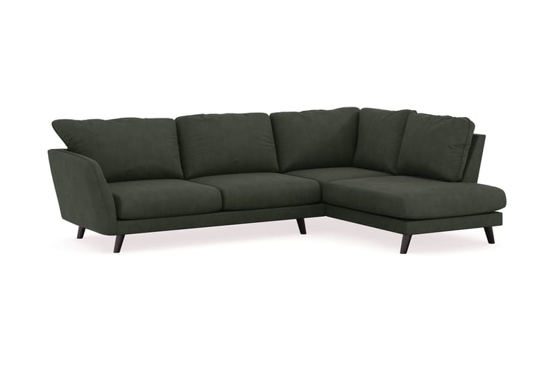 Trend Lyx 4-personers Højrevendt L-formet Chaiselongsofa i Manchester - Mørkegrøn - Møbler - Sofaer - Sofa med chaiselong