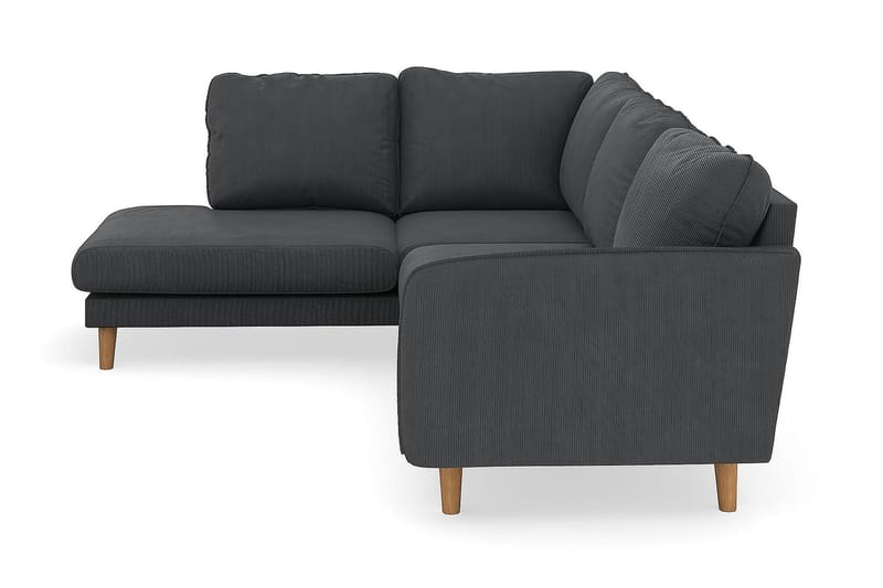 Trend Lyx 4-personers Venstrevendt L-formet Chaiselongsofa i Manchester - Mørkegrå - Møbler - Sofaer - Sofa med chaiselong - 4 personers sofa med chaiselong