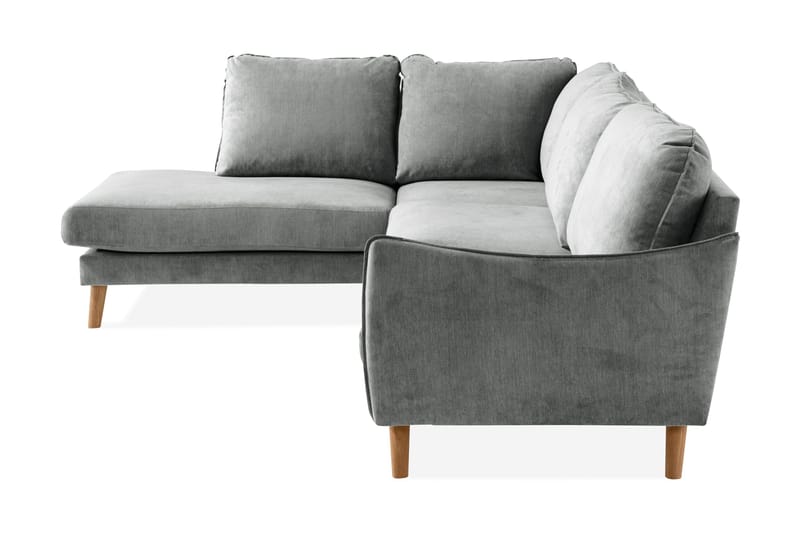 Trend Lyx 4-personers Venstrevendt L-formet Chaiselongsofa i Stof - Grå - Møbler - Sofaer - Sofa med chaiselong - 4 personers sofa med chaiselong