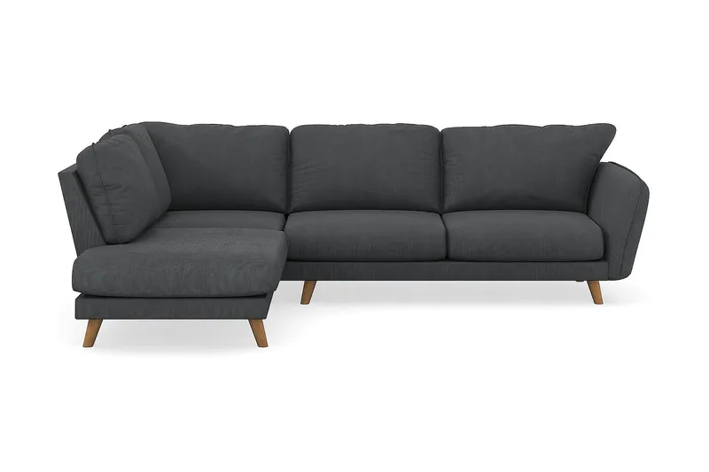 Trend Lyx 4-personers Venstrevendt L-formet Chaiselongsofa i Manchester - Mørkegrå - Møbler - Sofaer - Sofa med chaiselong - 4 personers sofa med chaiselong