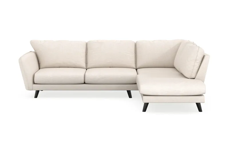 Trend Lyx 4-personers Højrevendt L-formet Chaiselongsofa i Stof, Beige