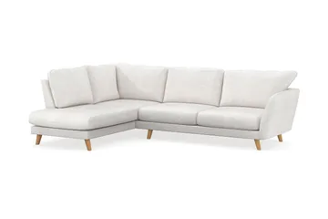 Trend Lyx 4-personers Venstrevendt L-formet Chaiselongsofa i Bouclé - Hvid - Møbler - Sofaer - Sofa med chaiselong