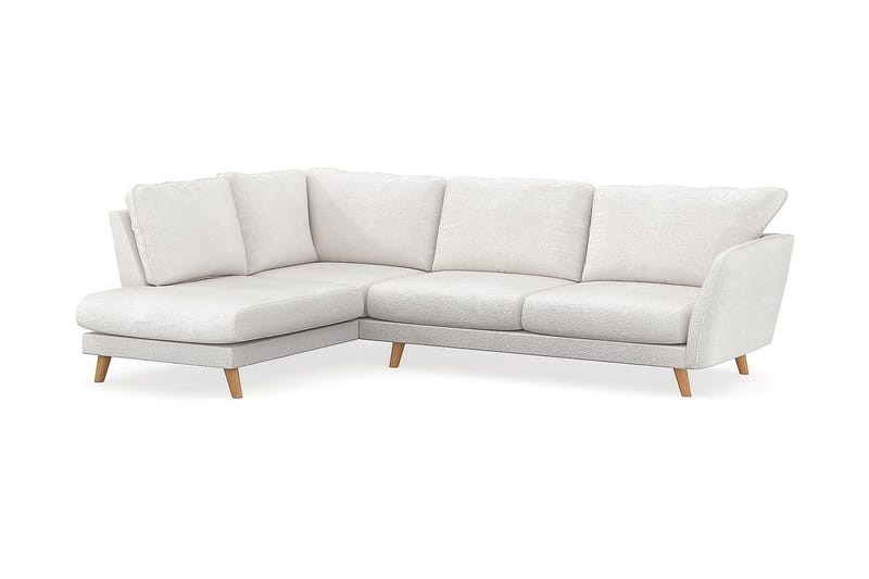 Trend Lyx 4-personers Venstrevendt L-formet Chaiselongsofa i Bouclé - Hvid - Møbler - Sofaer - Sofa med chaiselong - 4 personers sofa med chaiselong