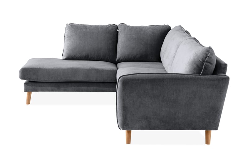Trend Lyx 4-personers Venstrevendt L-formet Chaiselongsofa i Stof - Mørkegrå - Møbler - Sofaer - Sofa med chaiselong - 4 personers sofa med chaiselong