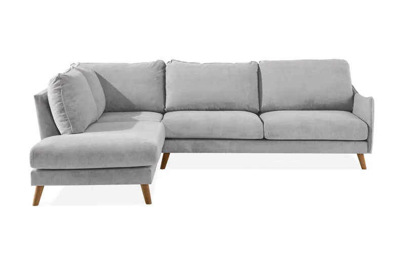 Trend Lyx 4-personers Venstrevendt L-formet Chaiselongsofa i Stof - Lysegrå - Møbler - Sofaer - Sofa med chaiselong - 4 personers sofa med chaiselong
