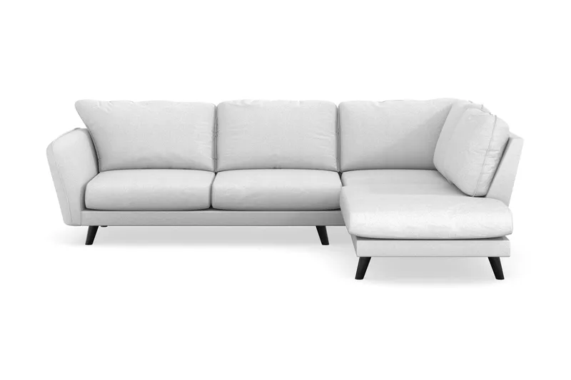 Trend Lyx 4-personers Højrevendt L-formet Chaiselongsofa i Stof, Lysegrå