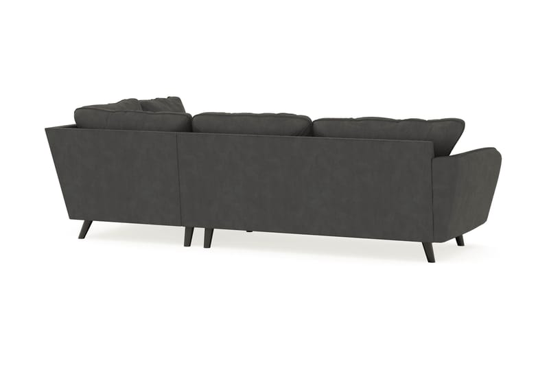 Trend Lyx 4-personers Højrevendt L-formet Chaiselongsofa i Manchester - Mørkegrå - Møbler - Sofaer - Sofa med chaiselong