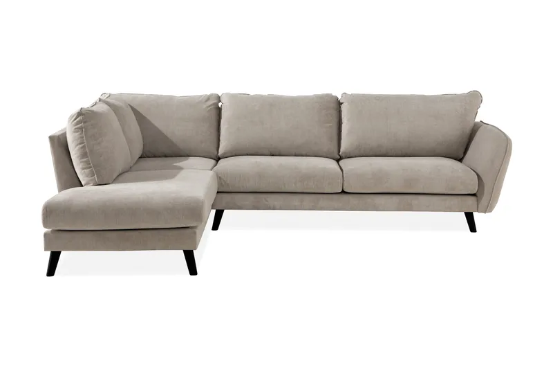 Trend Lyx 4-personers Venstrevendt L-formet Chaiselongsofa i Stof, Beige