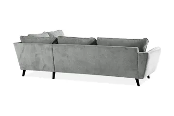 Trend Lyx 4-personers Højrevendt L-formet Chaiselongsofa i Stof - Grå - Møbler - Sofaer - Sofa med chaiselong