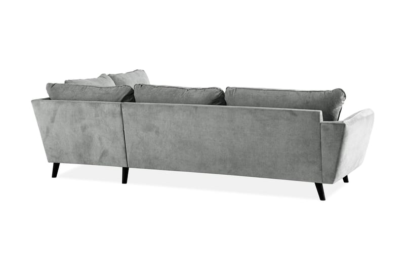 Trend Lyx 4-personers Højrevendt L-formet Chaiselongsofa i Stof - Grå - Møbler - Sofaer - Sofa med chaiselong - 4 personers sofa med chaiselong