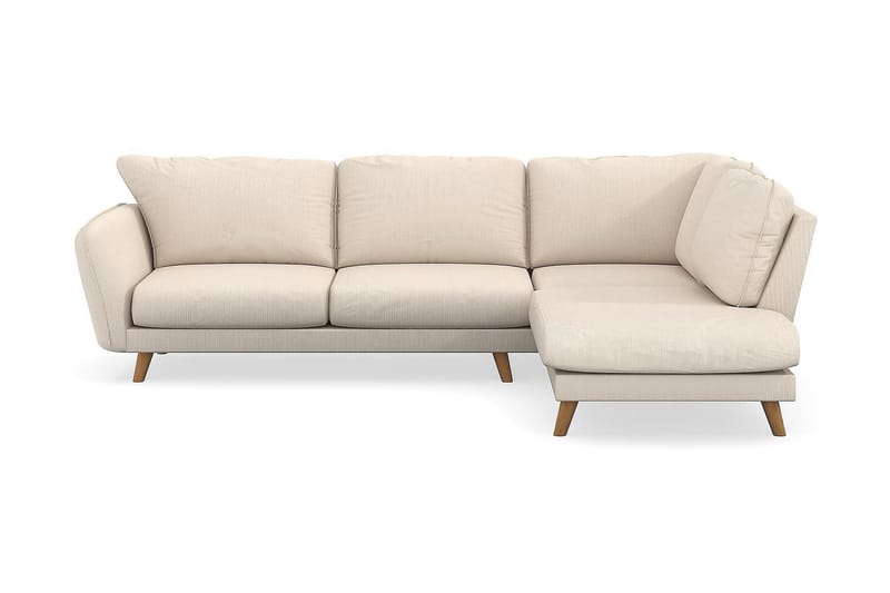 Trend Lyx 4-personers Højrevendt L-formet Chaiselongsofa i Manchester - Beige - Møbler - Sofaer - Sofa med chaiselong - 4 personers sofa med chaiselong