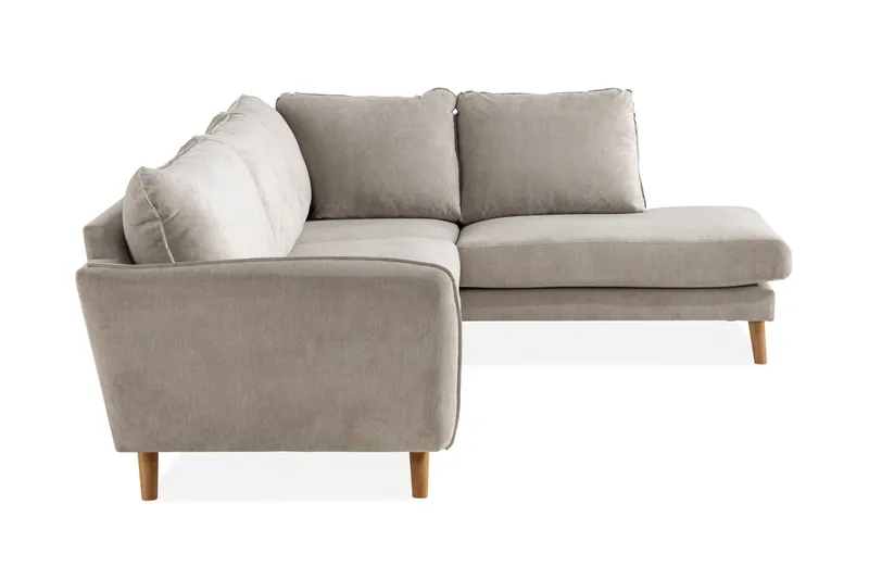 Trend Lyx 4-personers Højrevendt L-formet Chaiselongsofa i Stof - Beige - Møbler - Sofaer - Sofa med chaiselong - 4 personers sofa med chaiselong