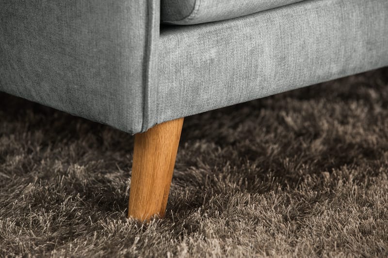 Trend Lyx 4-personers Højrevendt L-formet Chaiselongsofa i Stof - Grå - Møbler - Sofaer - Sofa med chaiselong - 4 personers sofa med chaiselong