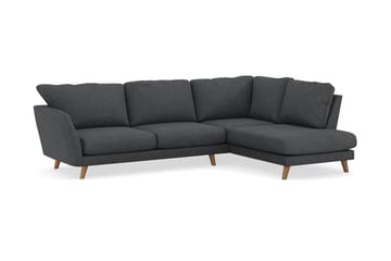 Trend Lyx 4-personers Højrevendt L-formet Chaiselongsofa i Manchester - Mørkegrå - Møbler - Sofaer - Sofa med chaiselong