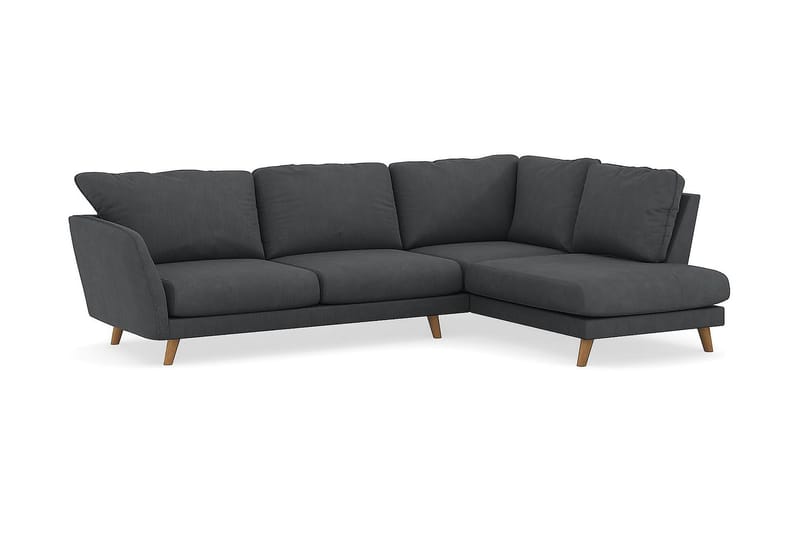 Trend Lyx 4-personers Højrevendt L-formet Chaiselongsofa i Manchester - Mørkegrå - Møbler - Sofaer - Sofa med chaiselong - 4 personers sofa med chaiselong
