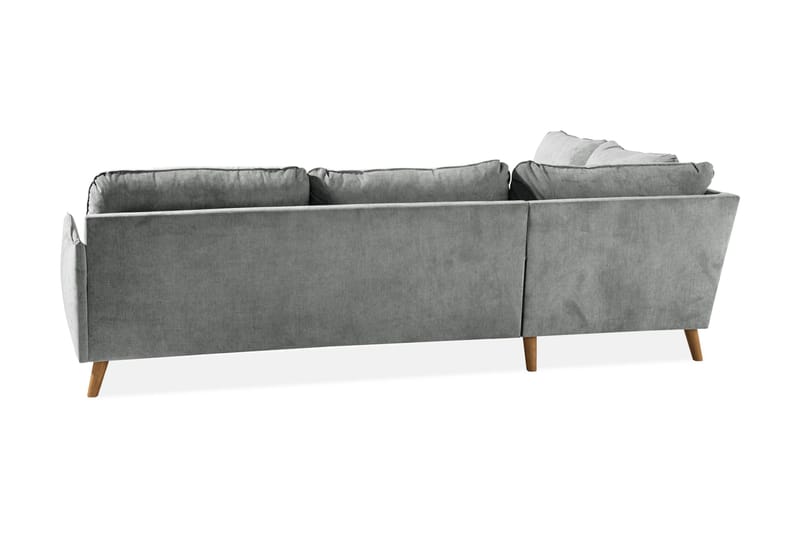 Trend Lyx 4-personers Venstrevendt L-formet Chaiselongsofa i Stof - Grå - Møbler - Sofaer - Sofa med chaiselong - 4 personers sofa med chaiselong