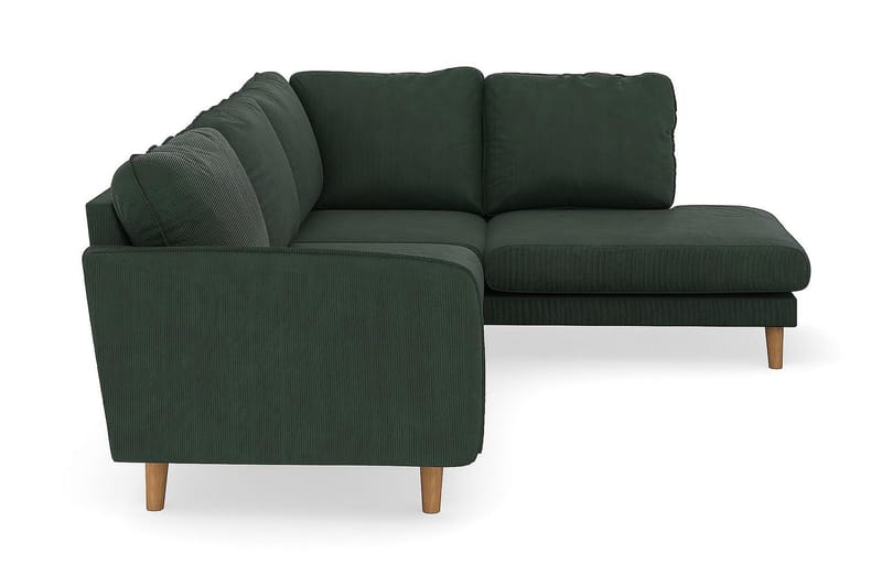 Trend Lyx 4-personers Højrevendt L-formet Chaiselongsofa i Manchester - Mørkegrøn - Møbler - Sofaer - Sofa med chaiselong - 4 personers sofa med chaiselong