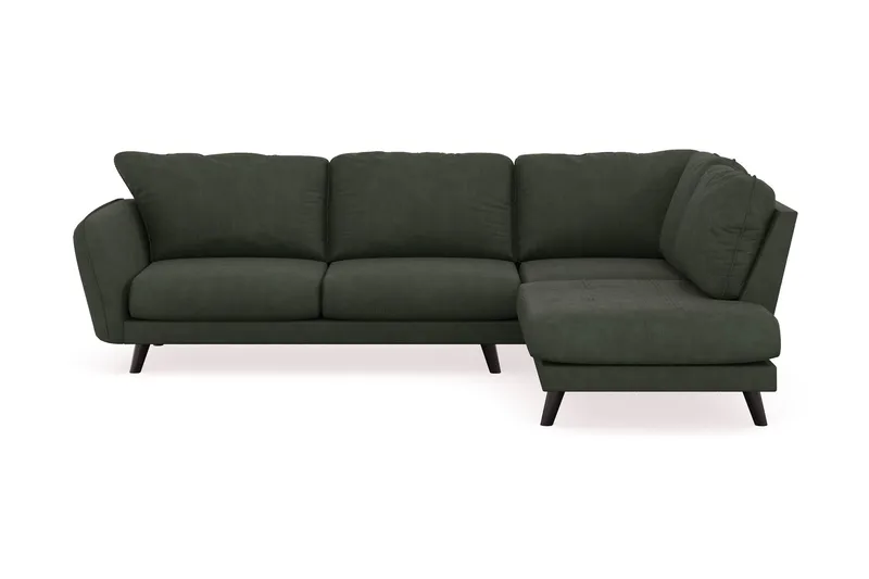 Trend Lyx 4-personers Højrevendt L-formet Chaiselongsofa i Manchester, Mørkegrøn