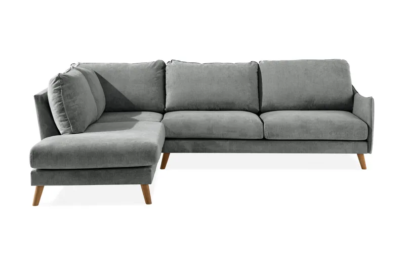 Trend Lyx 4-personers Venstrevendt L-formet Chaiselongsofa i Stof - Grå - Møbler - Sofaer - Sofa med chaiselong - 4 personers sofa med chaiselong