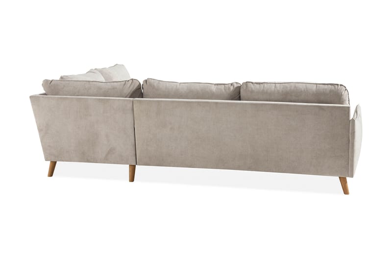 Trend Lyx 4-personers Højrevendt L-formet Chaiselongsofa i Stof - Beige - Møbler - Sofaer - Sofa med chaiselong - 4 personers sofa med chaiselong