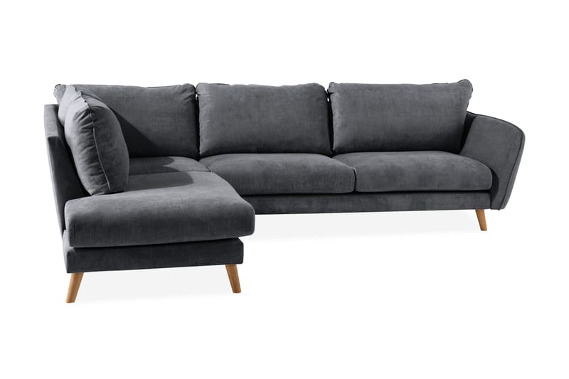 Trend Lyx 4-personers Venstrevendt L-formet Chaiselongsofa i Stof - Mørkegrå - Møbler - Sofaer - Sofa med chaiselong - 4 personers sofa med chaiselong