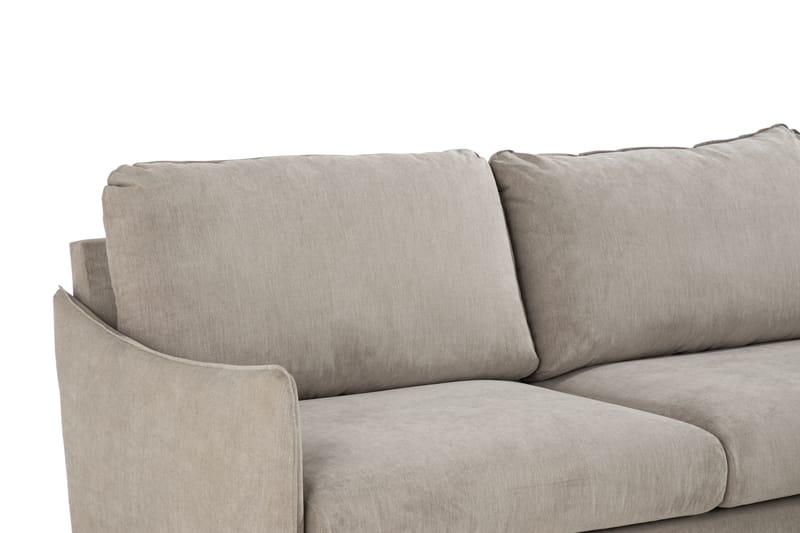 Trend Lyx Chaiselongsofa Højre - Beige/Eg - Sofa med chaiselong - 4 personers sofa med chaiselong