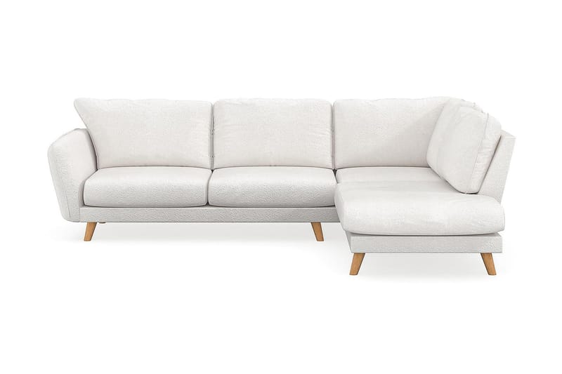 Trend Lyx Chaiselongsofa Højre - Hvid|Bouclé - Sofa med chaiselong - 4 personers sofa med chaiselong