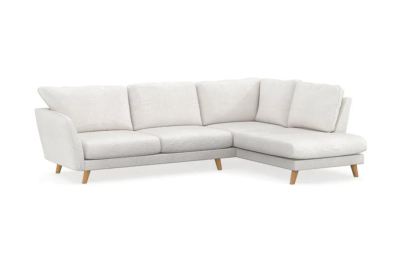 Trend Lyx Chaiselongsofa Højre - Hvid|Bouclé - Møbler - Sofaer - Sofa med chaiselong - 4 personers sofa med chaiselong