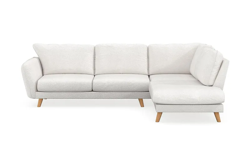Trend Lyx Chaiselongsofa Højre, Hvid|Bouclé