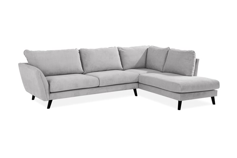 Trend Lyx Chaiselongsofa Højre - Lysegrå - Sofa med chaiselong - 4 personers sofa med chaiselong