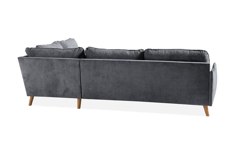 Trend Lyx Chaiselongsofa Højre - Mørkegrå/Eg - Sofa med chaiselong - 4 personers sofa med chaiselong