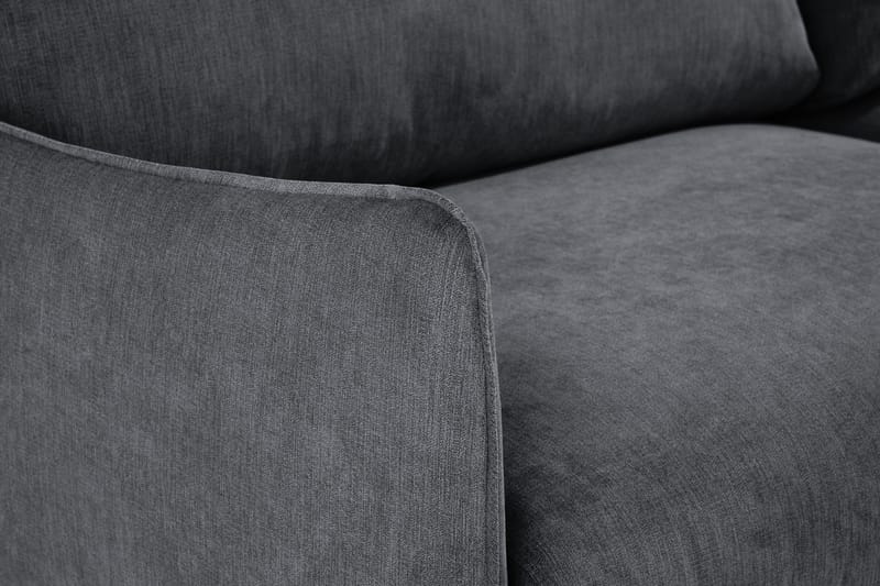 Trend Lyx Chaiselongsofa Højre - Mørkegrå/Eg - Sofa med chaiselong - 4 personers sofa med chaiselong