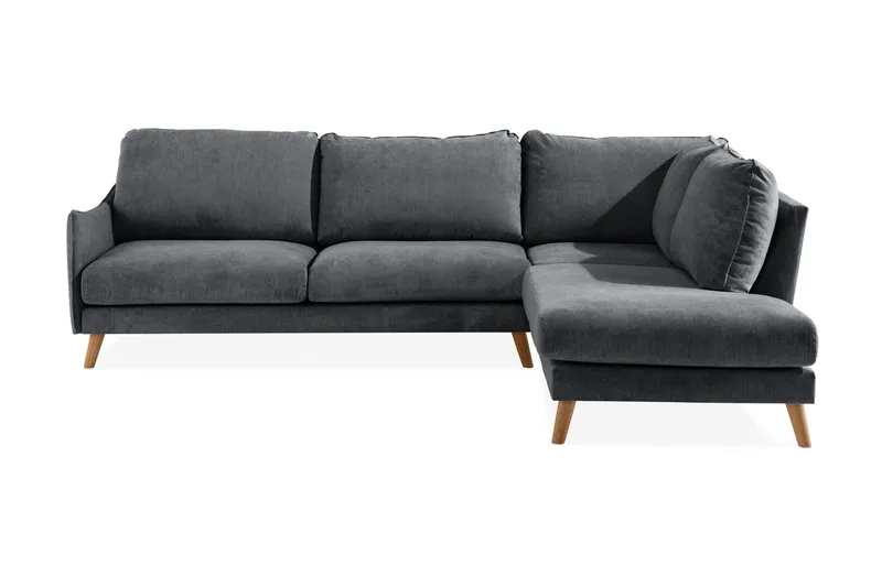 Trend Lyx Chaiselongsofa Højre, Mørkegrå/Eg