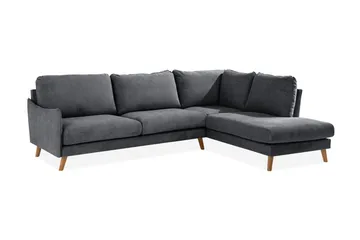 Trend Lyx Chaiselongsofa Højre - Mørkegrå/Eg - Møbler - Sofaer - Sofa med chaiselong