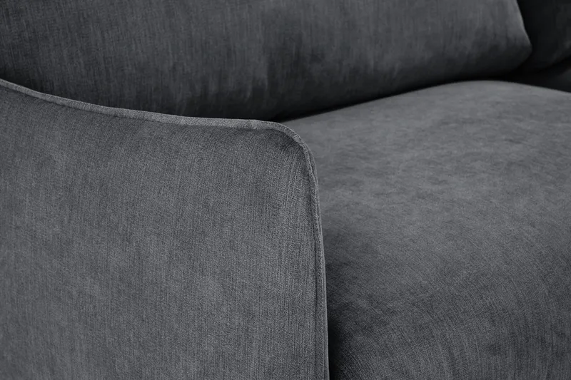 Trend Lyx Chaiselongsofa Højre - Mørkegrå/Eg - Møbler - Sofaer - Sofa med chaiselong - 4 personers sofa med chaiselong