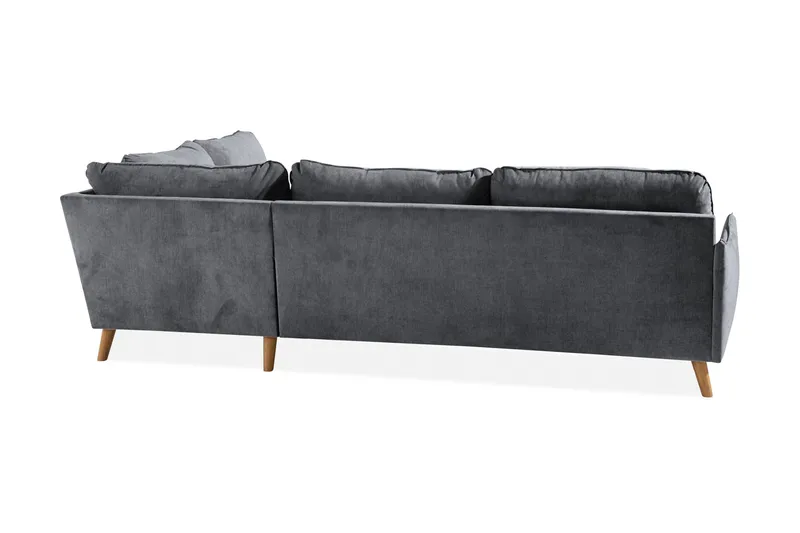 Trend Lyx Chaiselongsofa Højre - Mørkegrå/Eg - Møbler - Sofaer - Sofa med chaiselong - 4 personers sofa med chaiselong