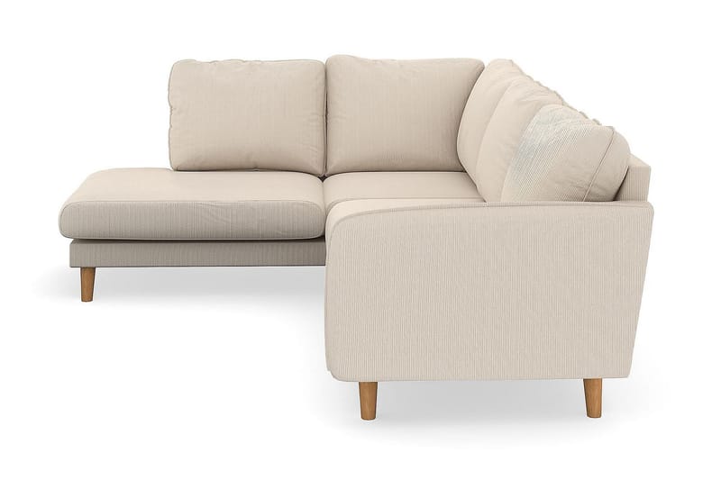 Trend Lyx Chaiselongsofa Venstre - Beige Jernbanefløjl - Sofa med chaiselong - 4 personers sofa med chaiselong