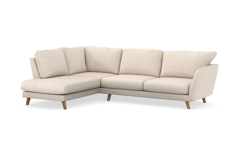 Trend Lyx Chaiselongsofa Venstre - Beige Jernbanefløjl - Sofa med chaiselong - 4 personers sofa med chaiselong