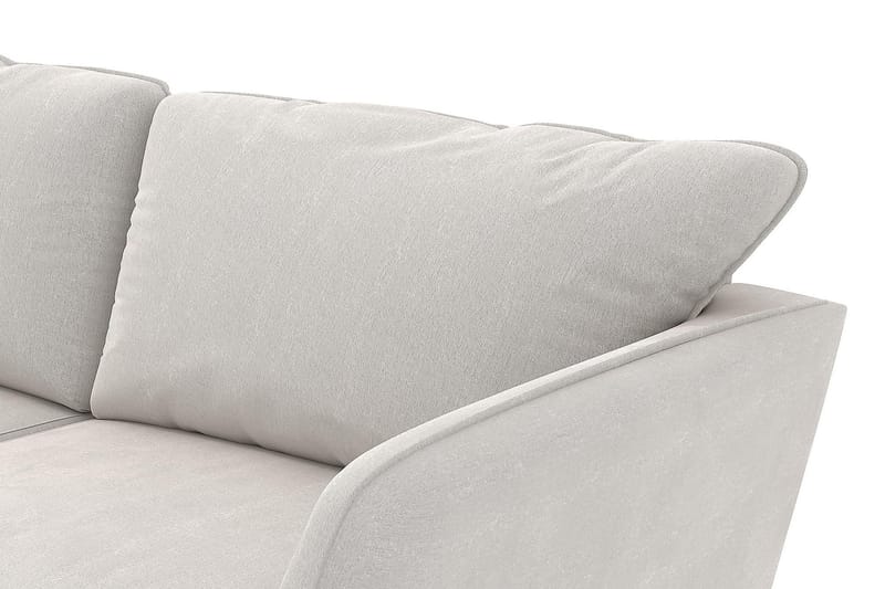 Trend Lyx Chaiselongsofa Venstre - Hvid Velour - Sofa med chaiselong - 4 personers sofa med chaiselong