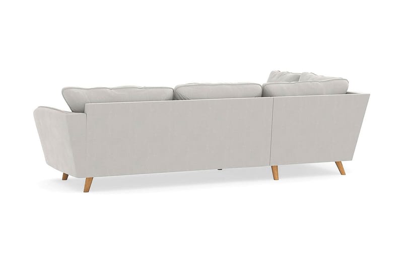 Trend Lyx Chaiselongsofa Venstre - Hvid Velour - Sofa med chaiselong - 4 personers sofa med chaiselong