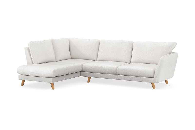 Trend Lyx Chaiselongsofa Venstre - Hvid|Bouclé - Sofa med chaiselong - 4 personers sofa med chaiselong