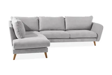 Trend Lyx Chaiselongsofa Venstre - Lysegrå/Eg - Møbler - Sofaer - Sofa med chaiselong