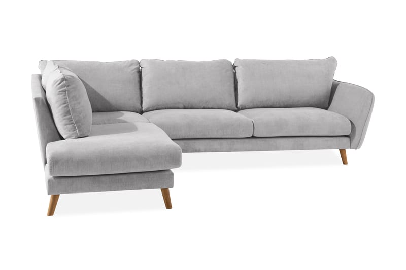 Trend Lyx Chaiselongsofa Venstre - Lysegrå/Eg - Møbler - Sofaer - Sofa med chaiselong