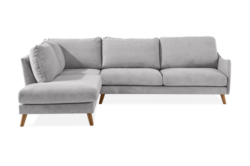 Trend Lyx Chaiselongsofa Venstre - Lysegrå/Eg - Sofa med chaiselong - 4 personers sofa med chaiselong