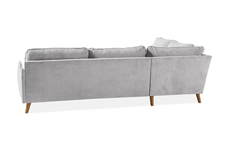 Trend Lyx Chaiselongsofa Venstre - Lysegrå/Eg - Sofa med chaiselong - 4 personers sofa med chaiselong