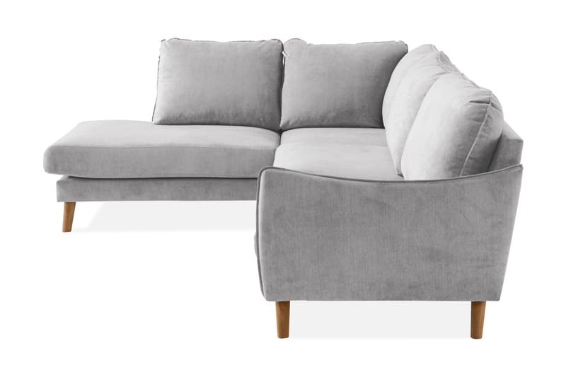 Trend Lyx Chaiselongsofa Venstre - Lysegrå/Eg - Sofa med chaiselong - 4 personers sofa med chaiselong