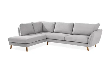 Trend Lyx Chaiselongsofa Venstre - Lysegrå/Eg - Møbler - Sofaer - Sofa med chaiselong