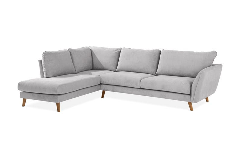 Trend Lyx Chaiselongsofa Venstre - Lysegrå/Eg - Møbler - Sofaer - Sofa med chaiselong - 4 personers sofa med chaiselong